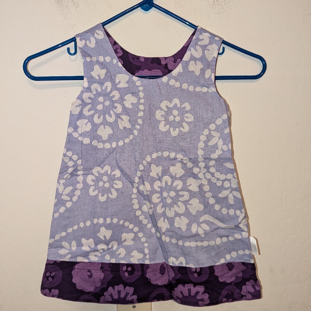Global Mama Purple Floral Reversible Sleeveless Dress Size 2